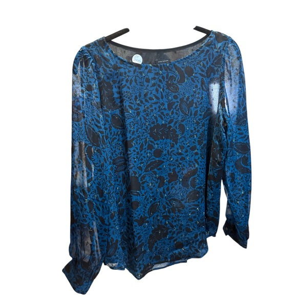 Ann Taylor Blue Floral Blouse - Picture 2 of 8